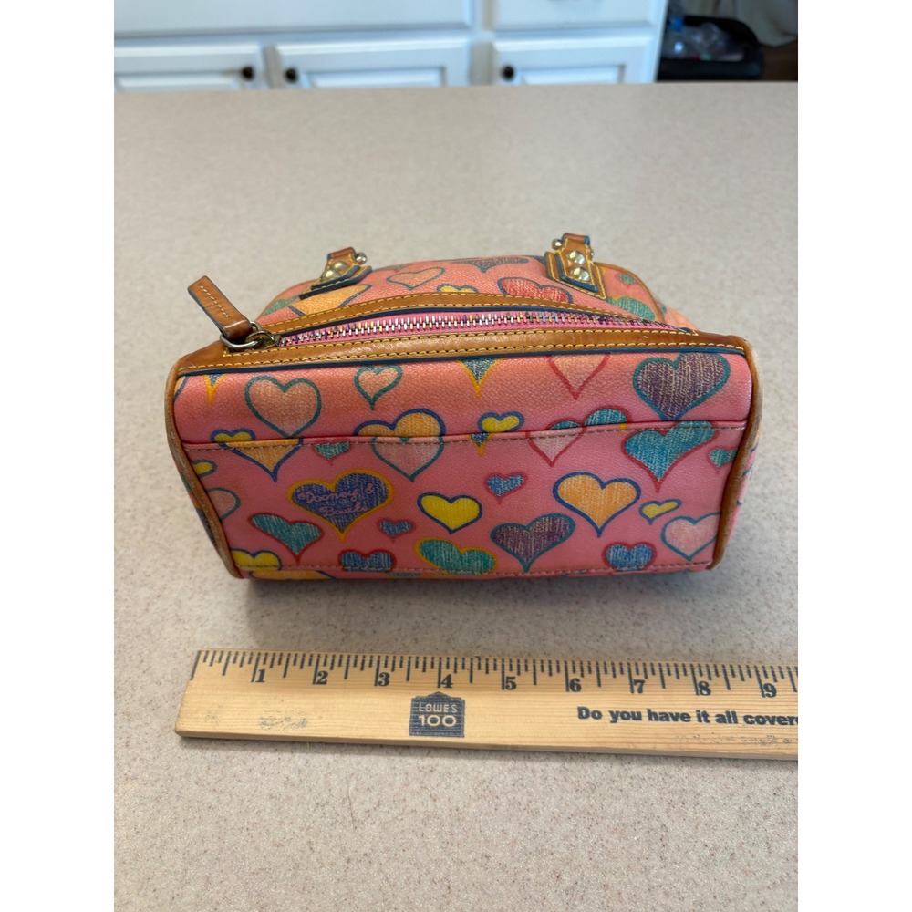 Dooney & Bourke Heart Print Mini Barrel Satchel Y2K Pink Bag - Picture 10 of 10